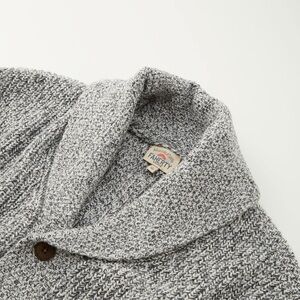 Faherty Men Marled Shawl Collar Cardigan Cotton Cashmere Size Medium Light Grey